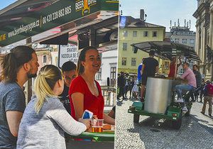 Pivní kolo v centru Prahy