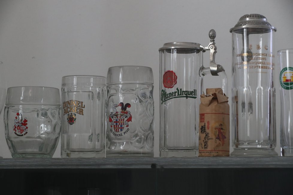 Jako každý správný pivař, i Ladislav disponuje pozoruhodnou sbírkou pivních sklenic ze všech koutů světa.