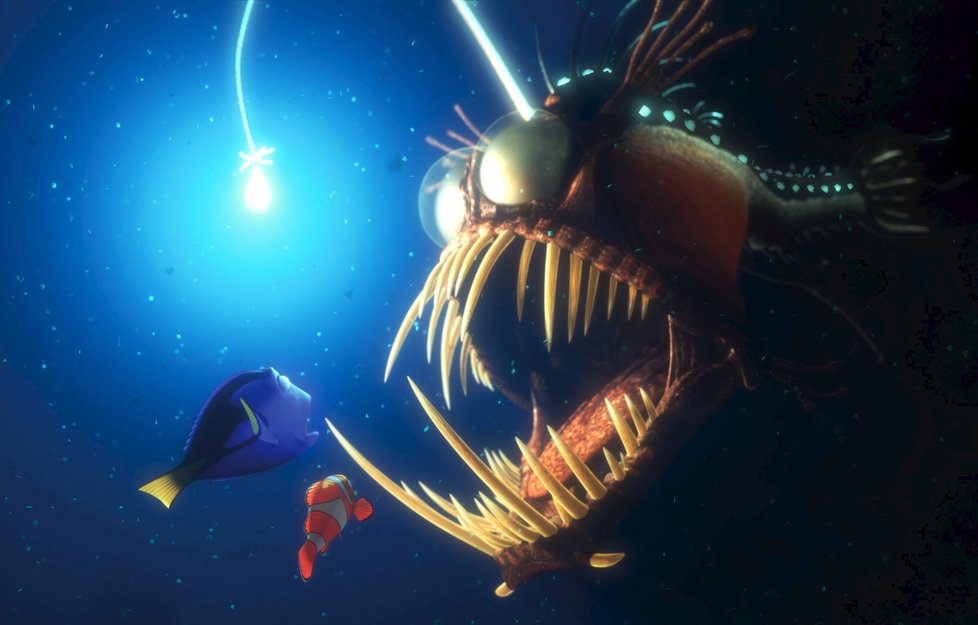 Na děsivou svítící rybu z filmu Hledá se Nemo tentokrát vycenila zuby Catherine Dimitrova (11).