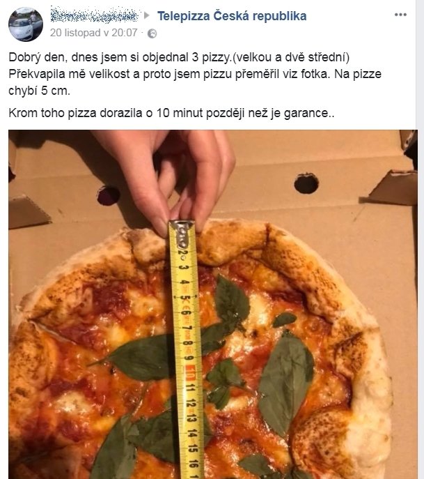 Nespokojené reakce zákazníků řetězce Telepizza