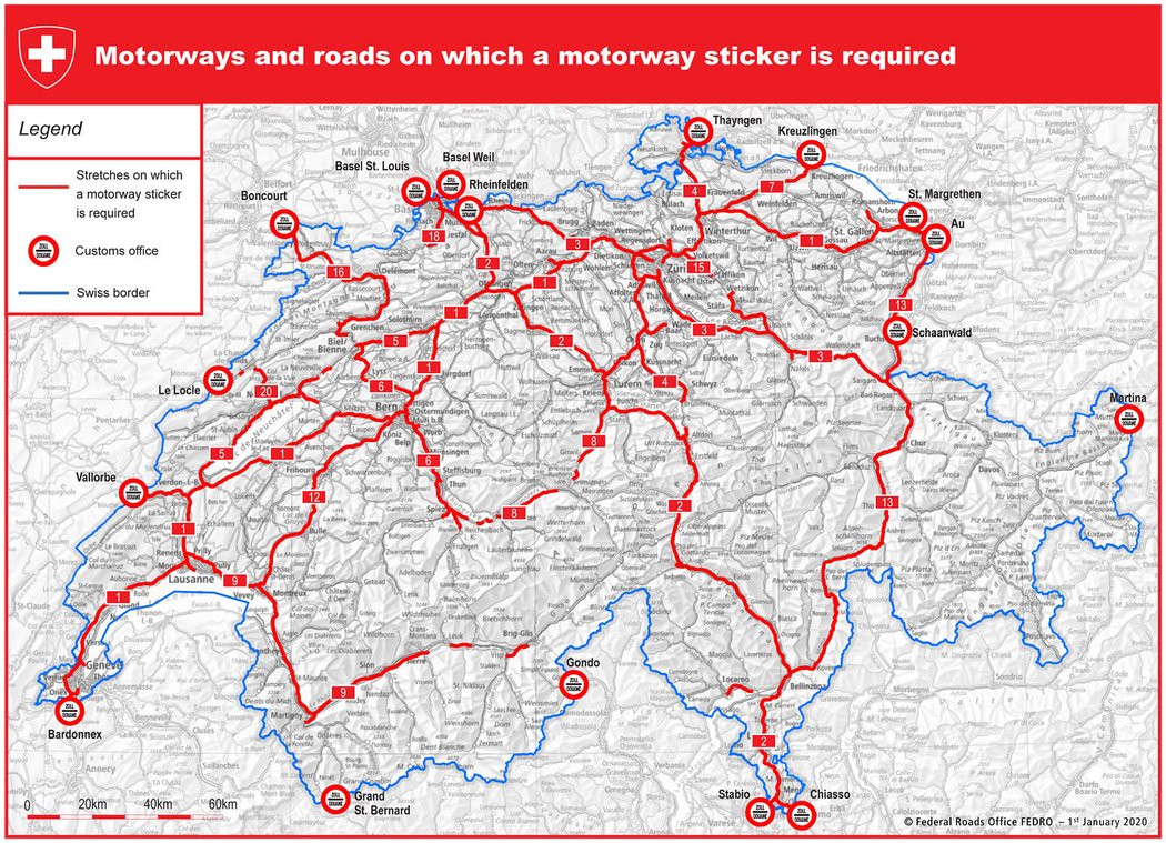 Placené úseky na švýcarských dálnicích