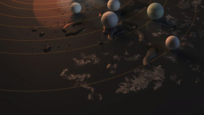 Nově objevený planetární systém TRAPPIST 1 Nově objevený planetární systém TRAPPIST 1