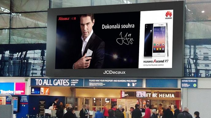 Plánovaná obrazovka JCDecaux na Letišti Václava Havla