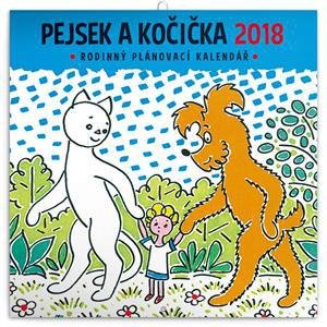 Plánovací kalendář Pejsek a kočička 2018, 30 x 30 cm. Legendární Pejsek a kočička ožijí v našem plánovacím kalendáři; Plánovací kalendář Pejsek a kočička 2018, 30 x 30 cm; vazba: šitá V1; kalendárium: české / 14 stran.