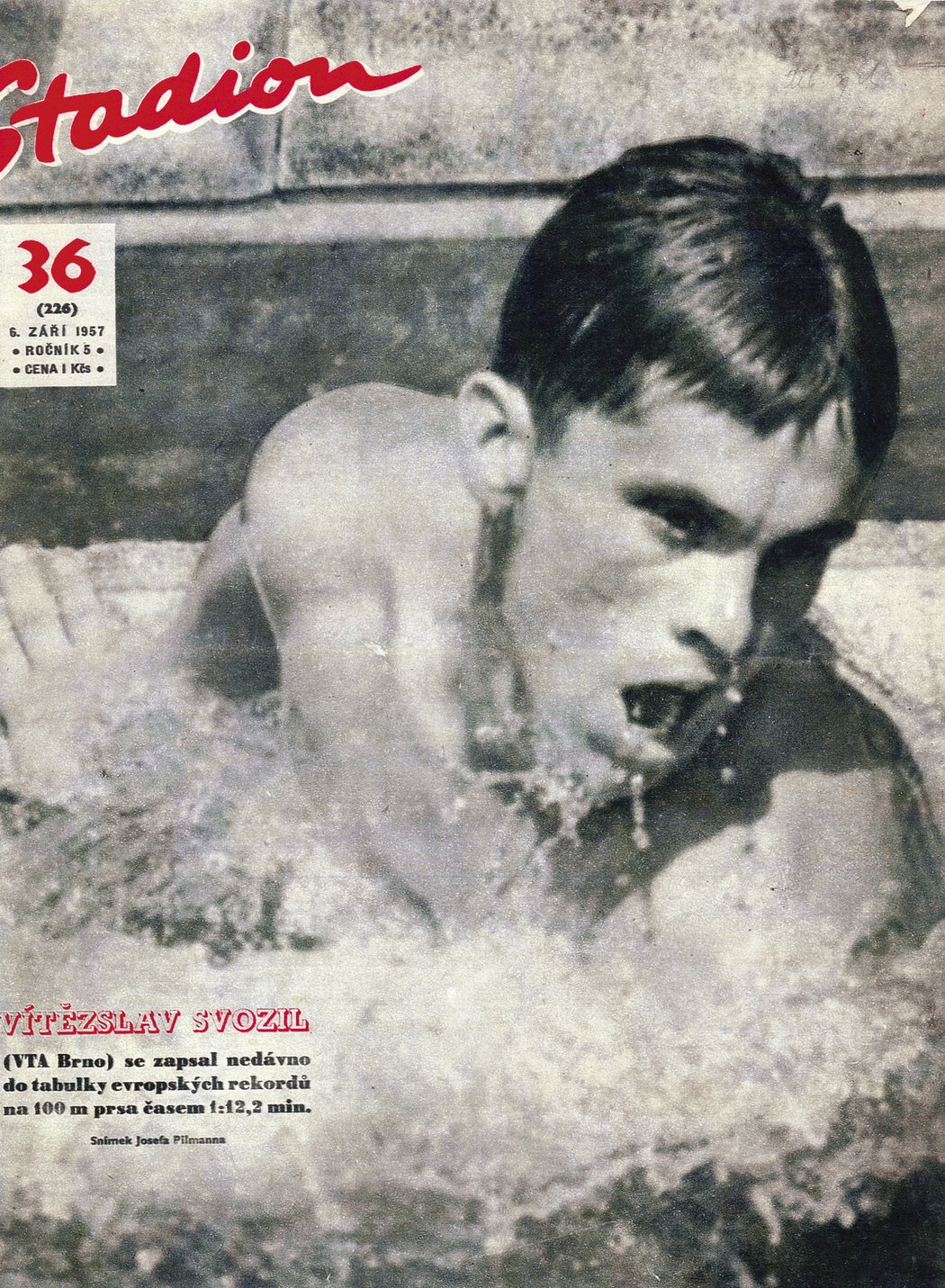 Vítězslav Svozil na obálce časopisu Stadion