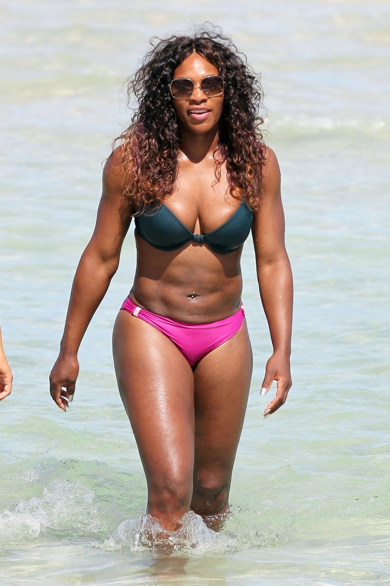 Tenistka Serena Williams na South Beach na Floridě relaxuje po Wimbledonu