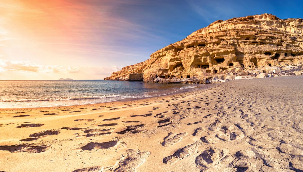 Nádherná písečná pláž Matala
