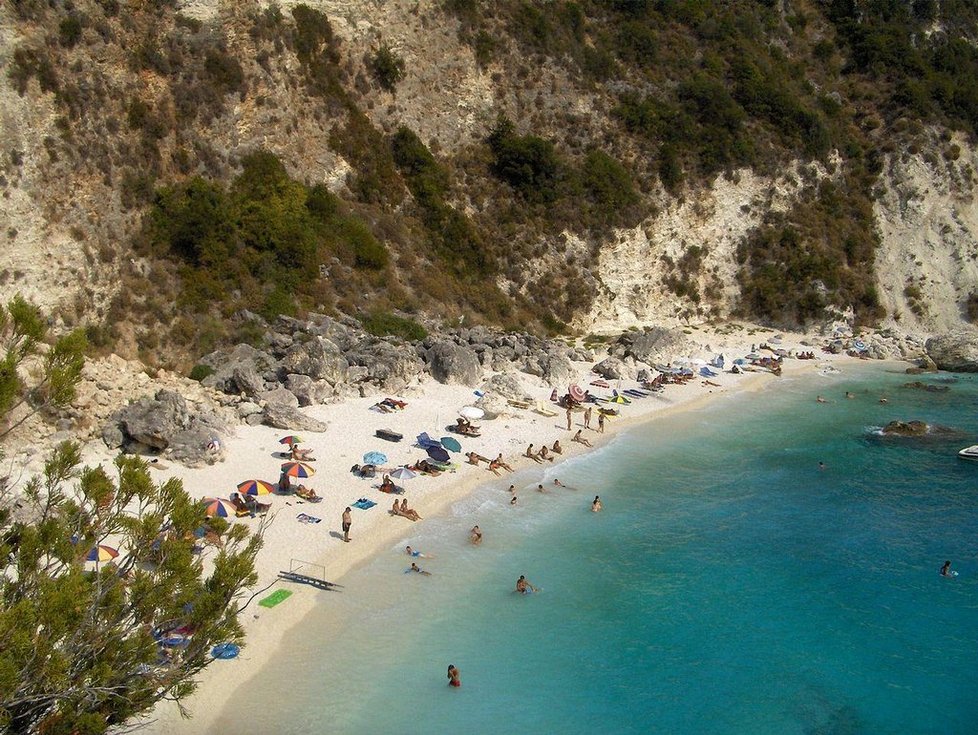Pláž na ostrově Lefkada