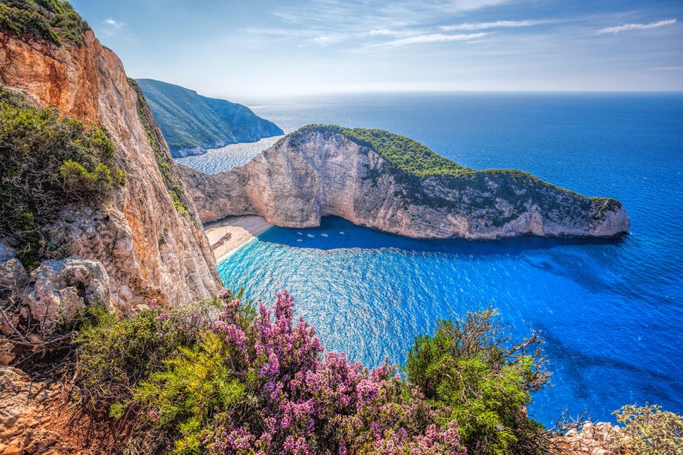 Pláž Navagio na Zakynthosu