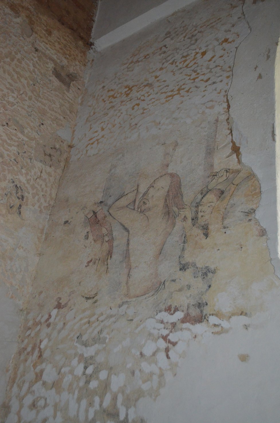 Nejzachovalejší freska kostela zpodobňuje utrpení Ježíše Krista.