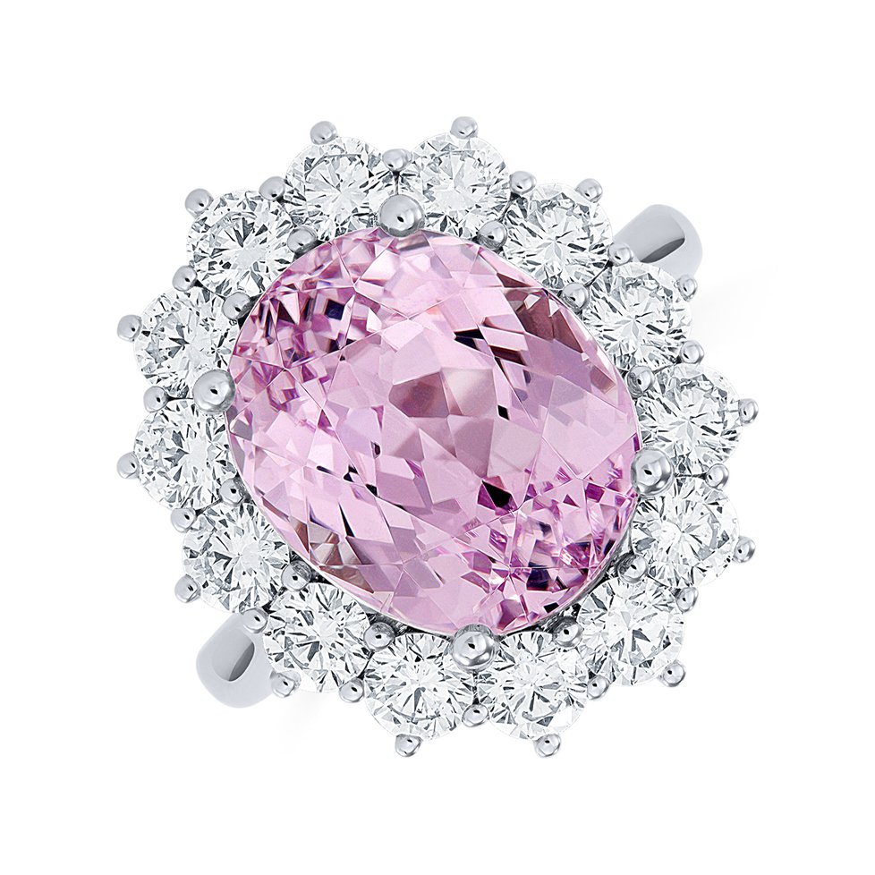 580 000 Kč Prsten s růžovým safírem a diamanty.