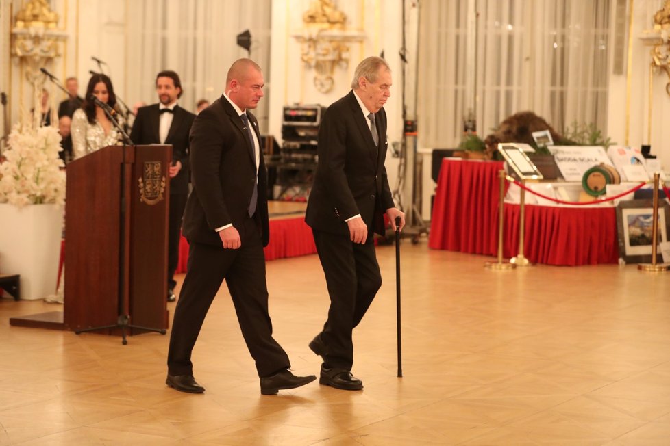 Prezident Miloš Zeman během projevu při zahájení pátého charitativního plesu prezidenta Miloše Zemana (10.01.2020)