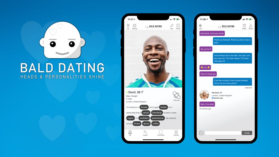 Seznamka Bald Dating je dostupná i z chytrého telefonu.