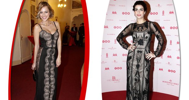 Velmi podobný styl šatů si oblékla modelka Renata Langmannová a Tonia Sotiropoulou