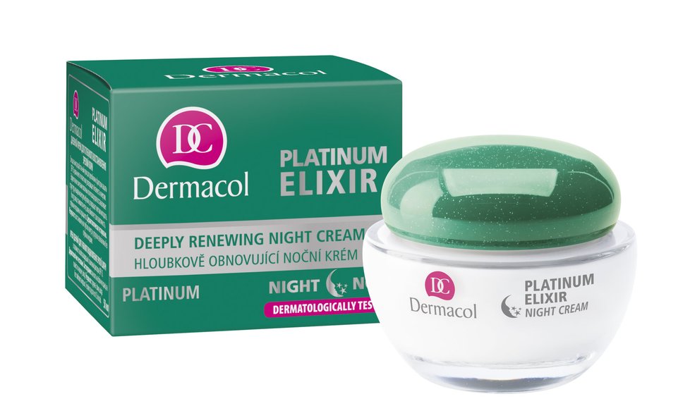 Omlazující noční krém s platinou a extraktem z hnědé řasy Dermacol Platinum Elixir, 299 Kč