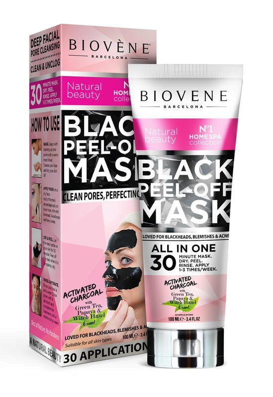 Hloubkově čistící peelingová maska Biovène Black Peel-Off Mask, 329 Kč (100 ml). Koupíte na eshop.marionnaud.cz.