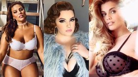 Plus size modelky se pyšní velkým přírodním poprsím.