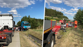 Na dálnici D5 u Benešovic došlo k vážné dopravní nehodě.