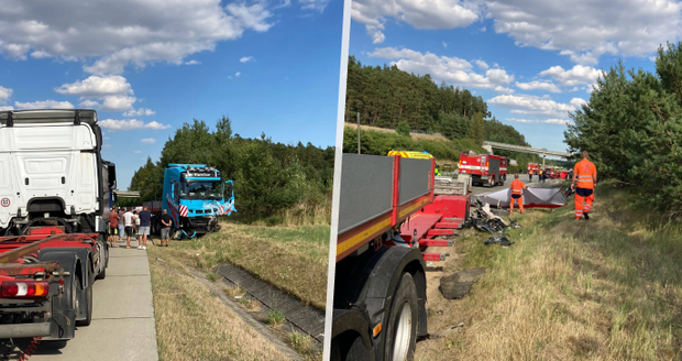 Na dálnici D5 u Benešovic došlo k vážné dopravní nehodě.
