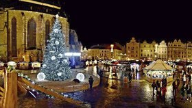 V minulosti vypadal vánoční strom v Plzni i takto.