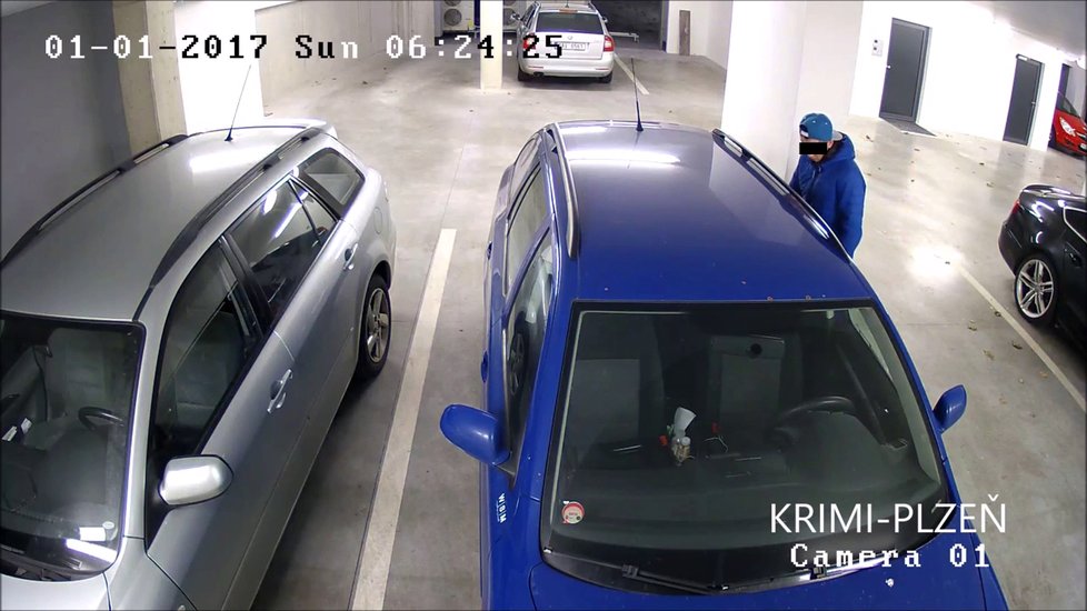 Mechanofil se ukájel na autu v Plzni.