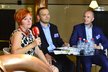 Debata Blesku ke krajským volbám 2016 z Plzeňského Prazdroje. Zleva Ivana Bartošová (Koalice pro Plz. kraj), Martin Baxa (ODS) a Josef Bernard (ČSSD).