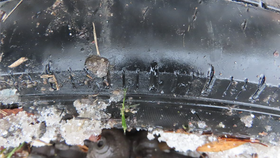 Převrácená dodávka na letních pneumatikách