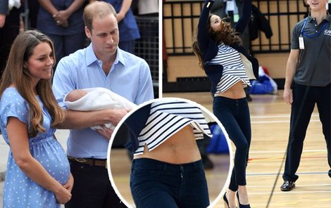 Po těhotenství není na vyrýsovaném těle britské vévodkyně ani stopa.
