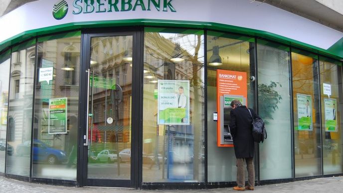 Dnes již zaniklá pobočka Sberbank na pražském Andělu