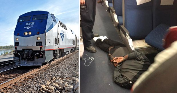 Ve vlaku Amtrak došlo k neštěstí. Útočník tu pobodal několik lidí. Podezřelý skončil ve vazbě .
