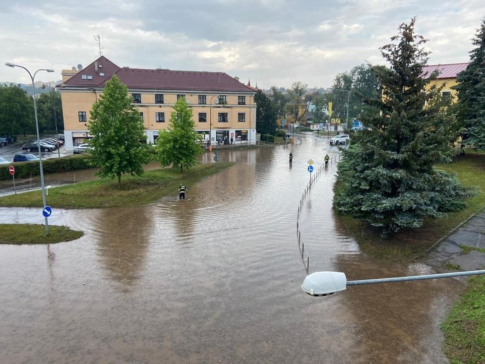 Rakovník po průtrži mračen (19.7.2020)