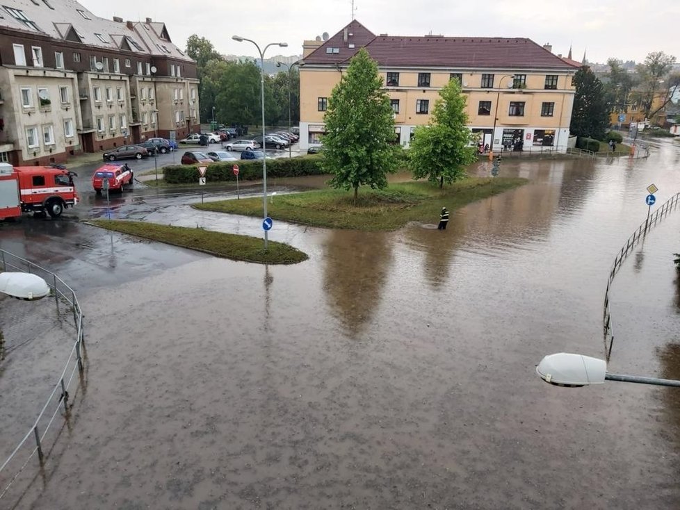 Rakovník po průtrži mračen (19.7.2020)