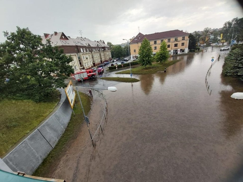 Rakovník po průtrži mračen (19.7.2020)