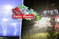 Evakuace dětí: Hasiči se do tábora museli prořezat. Bouřky hrozí dál, sledujte radar Blesku