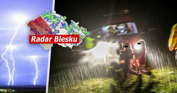 Evakuace dětí: Hasiči se do tábora museli prořezat. Bouřky hrozí dál, sledujte radar Blesku