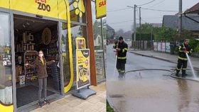 V Jablunkově vypadla kvůli bouřce elektřina, takže u některých obchodů zůstaly otevřené dveře. V dalších obcích na severu Moravy hasiči uklízeli nánosy bahna.