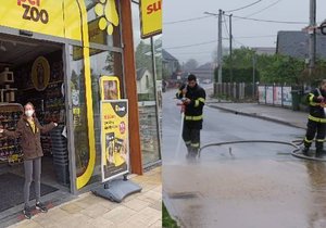 V Jablunkově vypadla kvůli bouřce elektřina, takže u některých obchodů zůstaly otevřené dveře. V dalších obcích na severu Moravy hasiči uklízeli nánosy bahna.