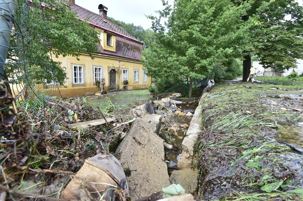 Následky záplav v Ústeckém kraji (18. 7. 2021)