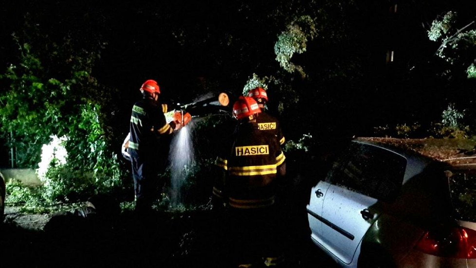Jihomoravští hasiči zasahovali v souvislosti s noční bouřkou a silným větrem. (11. 7. 2020)