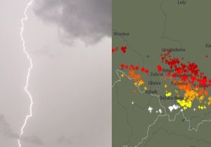 Bouřka postupovala od Baltu přes Polsko až k nám, zachytily meteostanice.