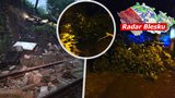 Česko zasáhly silné bouřky, sesuv svahu zastavil vlaky v Praze. Sledujte radar Blesku