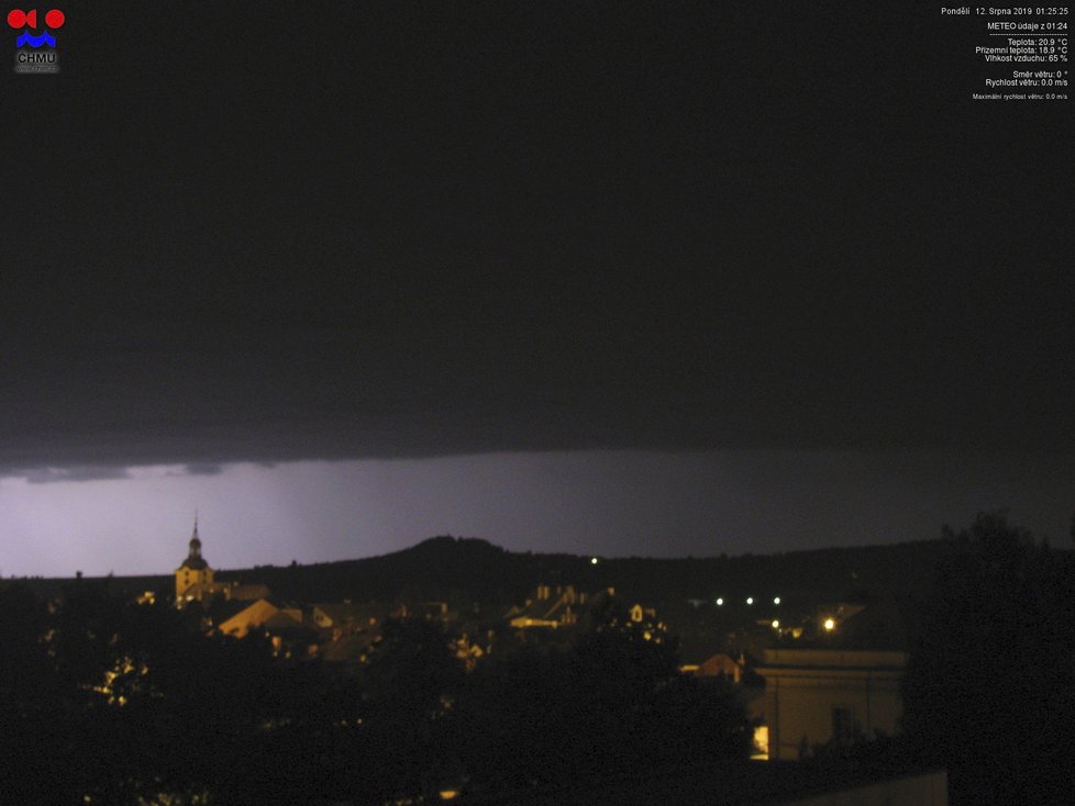 Česko zasáhly bouřky. (12. 8. 2019)