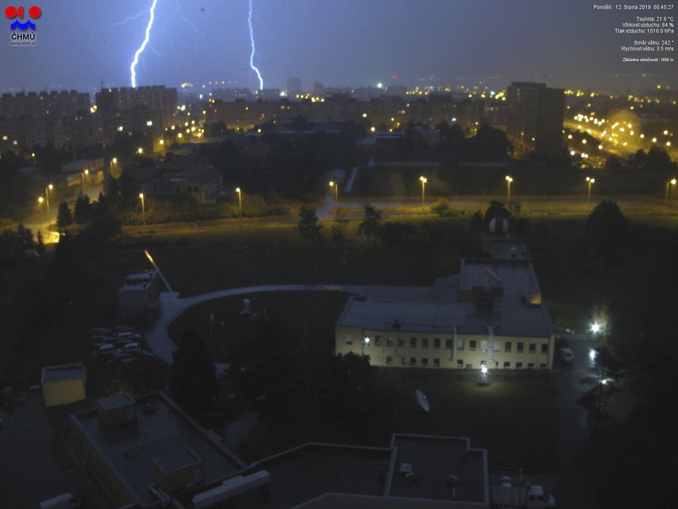 Česko zasáhly bouřky. (12. 8. 2019)