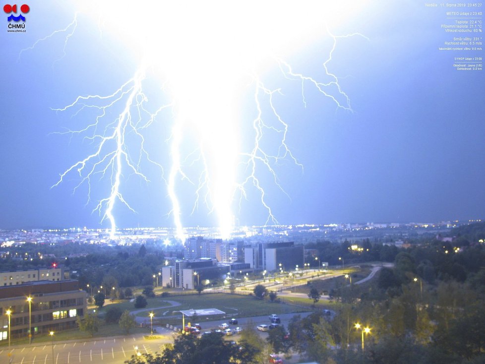 Česko zasáhly bouřky. (12. 8. 2019)