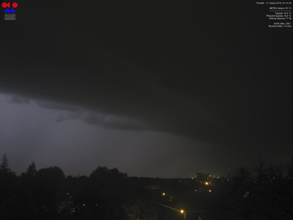 Česko zasáhly bouřky. (12. 8. 2019)