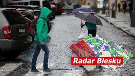 Do Česka míří vydatný déšť. Beskydám a Jeseníkům hrozí povodně, sledujte radar Blesku