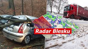 Hrozí orkán, sledujte radar Blesku. Kde je největší nebezpečí a jak to bude se sněhem? 