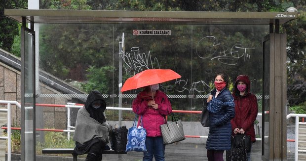 Deštivé počasí v Praze (11. 5. 2020)