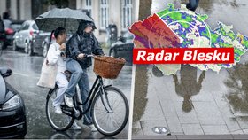 Déšť, bouřky, hrozba povodní i vichru. Teploty v Česku klesnou, sledujte radar Blesku