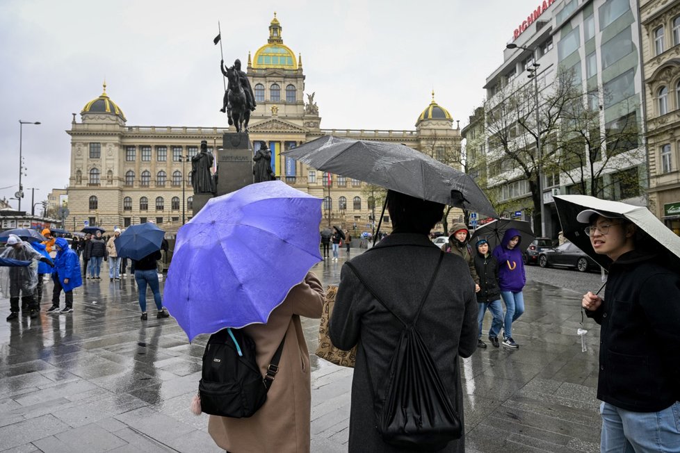 Deštivé počasí v Česku (14. 4. 2023)